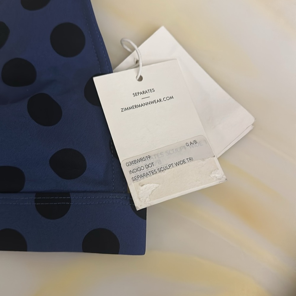 Zimmermann Indigo Polka Dot Bikini Top - Picture 2 of 5